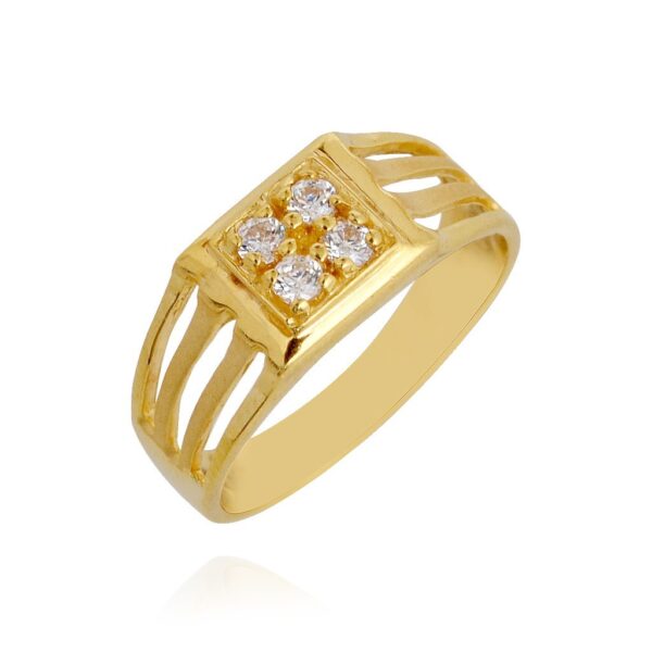 Fancy Glossy Gold and Diamond Finger Ring